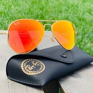 Ray-Ban Unisex RB3025 58" Authentic Orange Gold Sunglasses